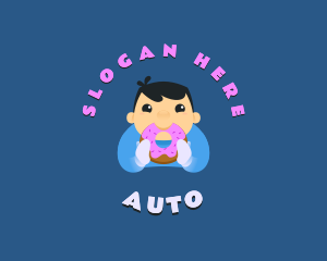 Cute Donut Kid Logo