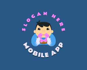 Cute Donut Kid Logo