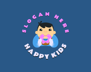 Cute Donut Kid logo design