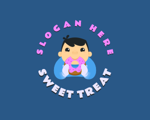 Donut - Cute Donut Kid logo design