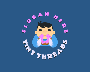 Cute Donut Kid logo design