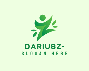 Green Healthy Person Letter Z Logo