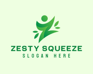 Green Healthy Person Letter Z logo design