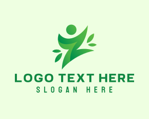 Vegetarian - Green Healthy Person Letter Z logo design