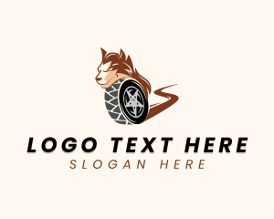 Canine - Automotive Tire Wolf logo design