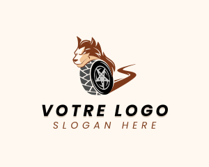 Automotive Tire Wolf  Logo