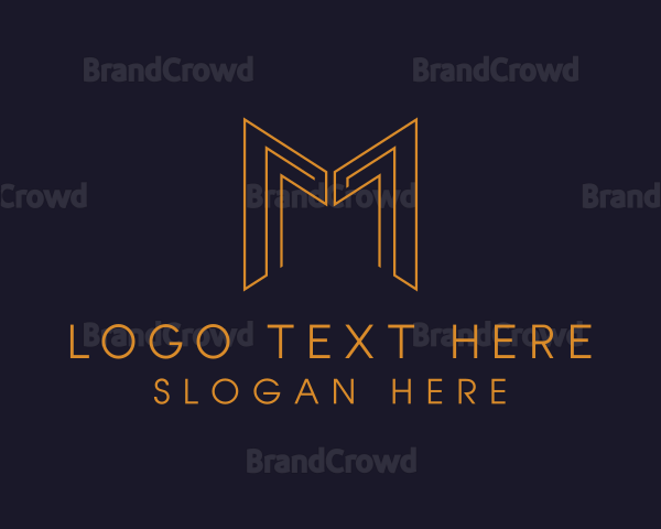 Gold Law Firm Letter M Logo