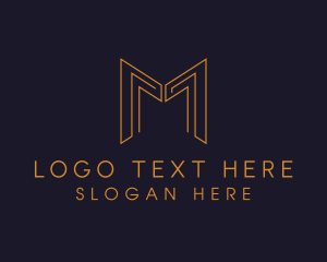 Notary - Gold Law Firm Letter M logo design