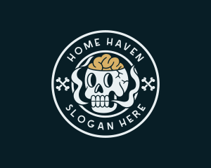 Smoking - Hipster Skull Streetwear logo design