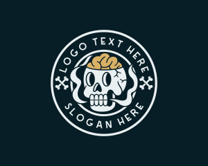 Smoking - Hipster Skull Streetwear logo design