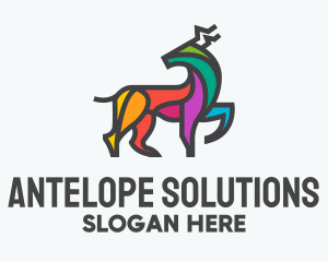 Antelope - Colorful Wild Elk logo design