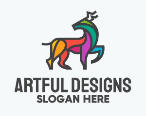 Colorful Wild Elk logo design