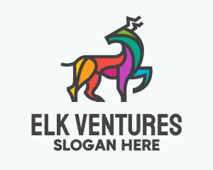 Elk - Colorful Wild Elk logo design