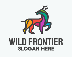 Colorful Wild Elk logo design