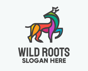 Colorful Wild Elk logo design