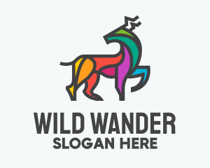 Colorful Wild Elk logo design