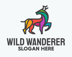 Colorful Wild Elk logo design