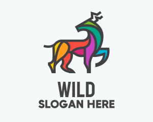 Colorful Wild Elk logo design