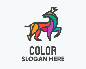 Colorful Wild Elk logo design