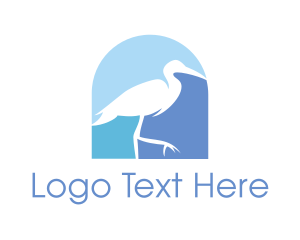 Bird - Blue Stork Bird logo design