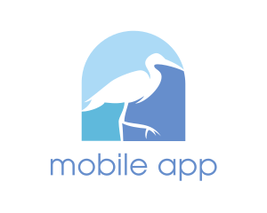 Blue Stork Bird logo design