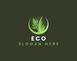 Lawn Maintenance - Grass Plant Landscaping logo design