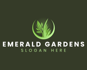 Grass Plant Landscaping logo design