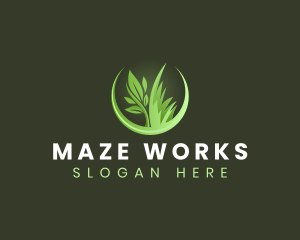 Grass Plant Landscaping logo design