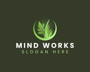 Grass Plant Landscaping logo design