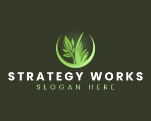 Grass Plant Landscaping logo design