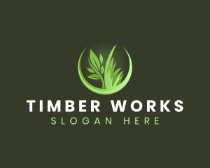 Grass Plant Landscaping logo design