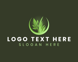 Lawn Maintenance - Grass Plant Landscaping logo design