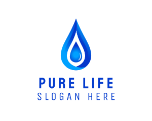 Alkaline - Distilled Aqua Water logo design