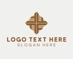 Wooden Tiles Letter F Logo