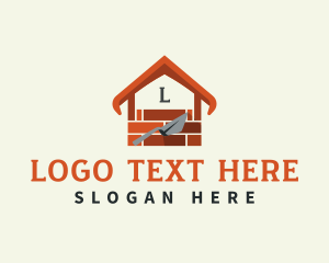 Laborer - Brick Construction  Builder logo design