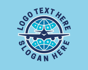 Travel Blogger - Blue International Jet logo design