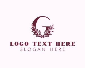 Essential Oil - Elegant Floral Letter G logo design
