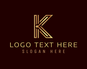Letter K - Gold Luxury Letter K logo design