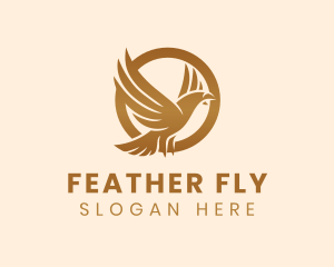 Elegant Flying Raven logo design