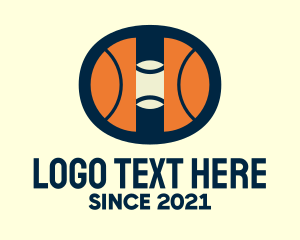 Basketball Ball - Hoops Basketball Court logo design