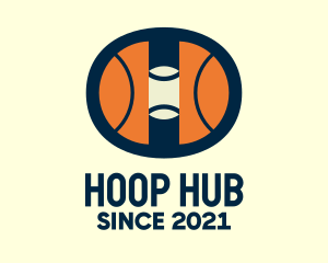 Hoops Basketball Court logo design