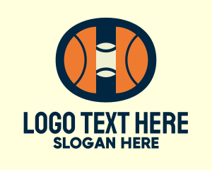 Hoops Basketball Court Logo