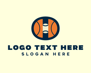 Hoops Basketball Court Logo