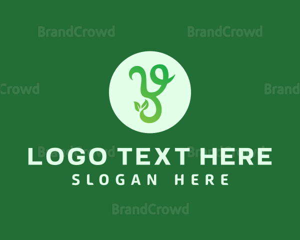 Green Organic Letter Y Logo