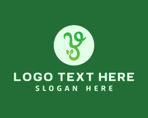 Gardener - Green Organic Letter Y logo design