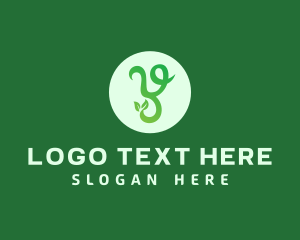 Script - Green Organic Letter Y logo design