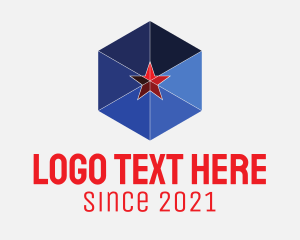 Democrat - Geometric Cube Star logo design