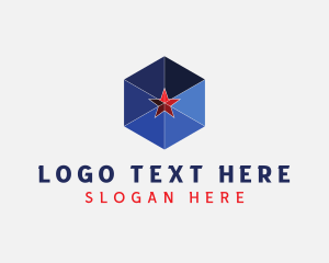 Nationality - Geometric Cube Star logo design