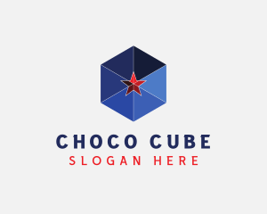 Geometric Cube Star logo design