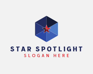 Geometric Cube Star logo design